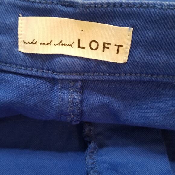 Ann Taylor LOFT Blue Denim Jeans 5 Pocket Straight Leg Size 14 - Picture 5 of 8